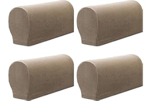GEOCANG Armchair cover,Set of 4 non-slip armchair, sofa armrest protector, for furniture protector (Sand)