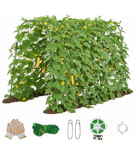 Traliccio Per Pomodori E Cetrioli STFALI, 160x140x120 Cm, Struttura A U In Metallo, Kit Completo Con Rete E Accessori
