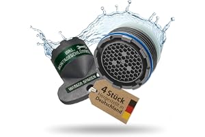 4 x M18.5 PERLATOR® vattenbesparande stråleregulator inklusive nyckel | ~ 5,7 l/min original strålregulator vattenkran insats för armaturer med inre gänga