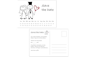 ‎CLEVER POOL Postkarten Save the Date Karten, Hochzeit, Wedding, Hochzeitsleinladungen, Terminplanung Hochzeitsfeier (20 Karten Brautpaar)