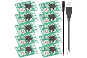 Youmile 10 pcs Adjustable Current LED Driver Board DC 3.3V 3.7V 5V 6V LED Driver module PWM Control Board 30-1500mA 1.5A Constant Current Adjustable Module with USB male cable DC female cable