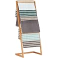 Relaxdays Porte-serviettes sur pied 4 bras salle de bain bambou échelle