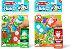 Melissa & Doug WOW Sticker Stamp Set Twin Pack, Dino and Tiger with Total 600 Stickers (300 Each), Sticker Stamps & Activity Pad