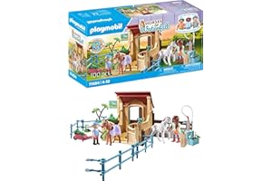 PLAYMOBIL Horses of Waterfall 71494 Establo, emocionantes Aventuras de equitación en el Rancho de Waterfall, Completo con Diversos Accesorios, detallados Juguetes para niños a Partir de 4 años