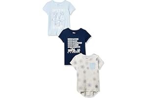 Amazon Essentials Disney | Marvel | Star Wars | Frozen | Princess Camisetas de Manga Corta Niña, Paquetes Múltiples