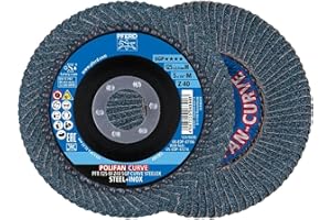 PFERD Fächerscheibe POLIFAN CURVE 2 Stück | Ø 125 mm, Breite M (11 mm), Z40, SGP STEELOX | 69398197 für die präzise Kehlnahtbearbeitung
