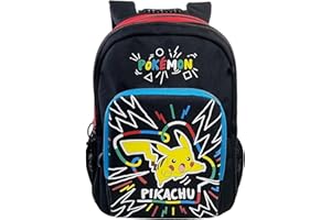CYPBRANDS Pokémon Plecak Pikachu, Plecak szkolny, Pasujący do wózka, przybory szkolne, plecak, czarny, oficjalny produkt