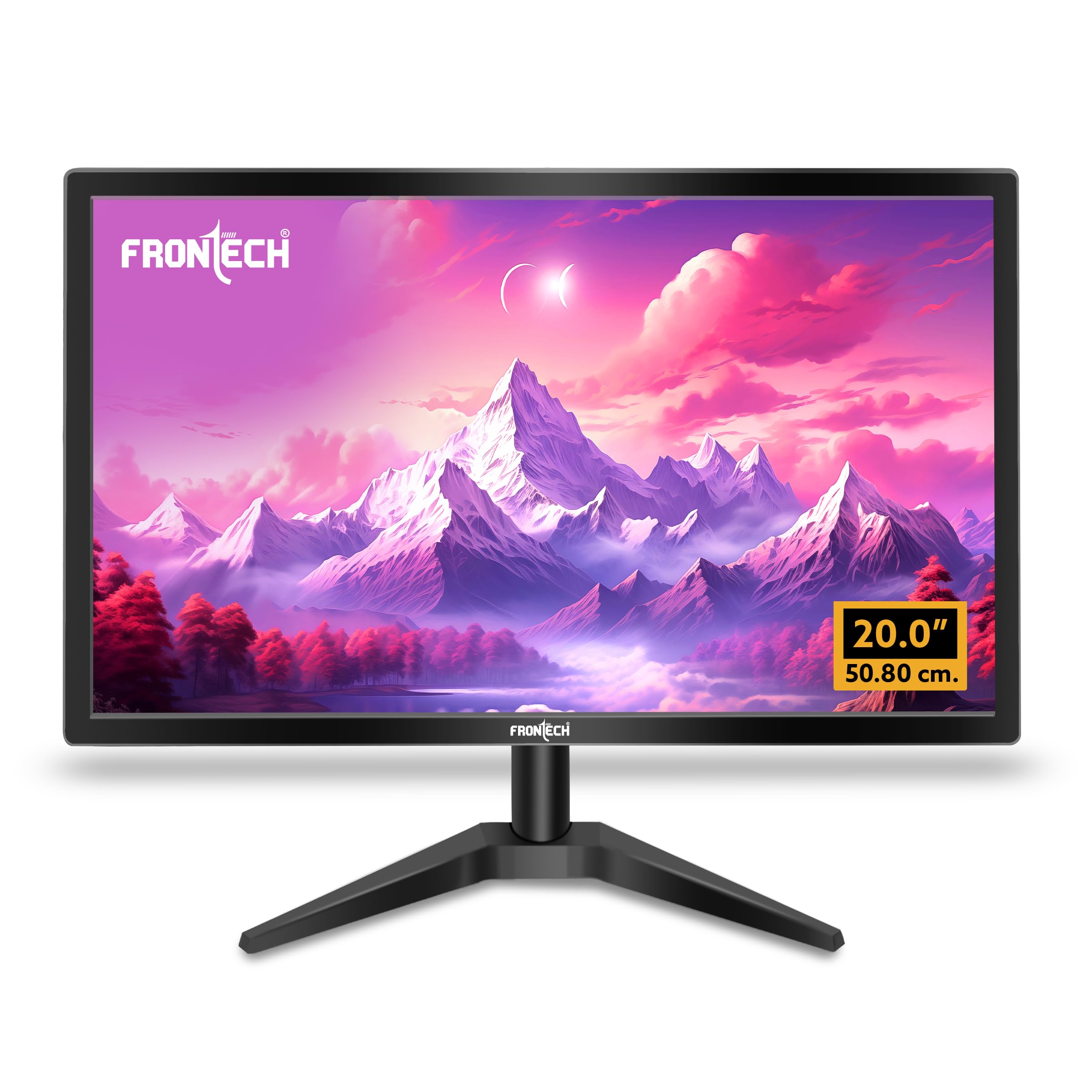 FRONTECH 20 Inch HD LED Monitor | Refresh Rate 60 Hz, 1600 x 900 Pixels | Wall Mountable Slim & Stylish Design with 16.7M Col