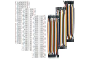 QILUCKY Breadboard jumper Wire Kabel Kit, 3 Pcs 830 Point Breadboard + 3 Pcs 20 cm m2m/f2m/f2f Jumper Wires Set für Arduino Raspberry Pi