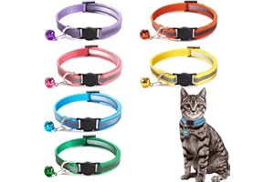 YZMMXZ 6X Colliers Chats Réfléchissants, Anti-Étranglement, Réglables 19-32cm, Clochette, Boucle de Sécurité.