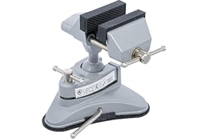 BGS DO IT YOURSELF BGS Diy 71017 | Morsa parallela da banco | orientabile | ganasce 70 mm | con piedino di aspirazione a vuoto