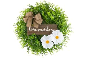 BOFUNX Corona Decorativa para Puerta de Flores Hojas Floral Artificial Guirnalda Redonda para Puerta Delantera Colgante Decoración Pared Hogar Casa al Aire Libre Interiores y Exteriores