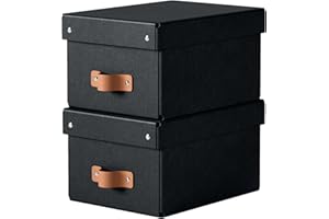 Leitz Puro, Set di 2 Scatole portaoggetti piccole con Coperchio, Resistenti, Impilabili, Compatibili con mobili a Cubo e Ripiani, per Casa e Ufficio, Capacità 7 litri, 20 x 28 x 15 cm, Antracite