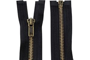 AERZETIX - C61419 - Fermeture éclair séparable 85 cm en métal - fermeture à glissière - noir - couture maroquinerie trousses jupe robe vêtement pantalon mercerie tirette