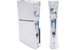 playvital Rete Antipolvere per ps5 Slim Console,Cover Copertura Filtro Polvere Tappi in Silicone,Disco&Digitale Edizione,Grande Onda