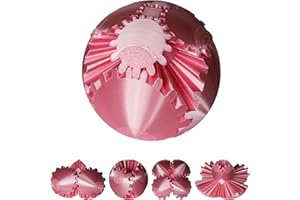 SHEETA 3D Printed Gear Ball Fidget Toy - Steampunk GearSphere Spinner, Durable Smooth Rotation Stress Relief Desk Gadget, Unique Birthday for Teen Boys & Adults (Pink)