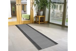 Bravich Pain Solid Border Pattern Very Long Hallway Hall Runner Narrow Rugs Custom Length Grey Stair Carpet Mats 60x720CM (2'X24')