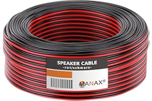 MANAX® Przewód podwójny 25 m, 2 x 0,75 mm², czerwony/czarny kabel 2-żyłowy (25 m 0,75 mm² - 1 pierścień, czerwony/czarny)