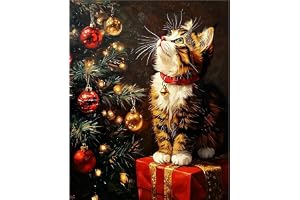 MAXBYE Måla efter siffror vuxna Noël kattunge måla efter siffror kit