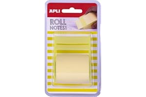 Apli - 18190, Rotolo dispenser di note adesive, 50 mm x 8 m, colore giallo pastello
