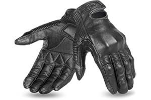 ‎GRAPELET Grapelet Motorradhandschuhe Herr Leder Echtes Leder Ziegenleder Soft Atmungsaktives Protector Motorradhandschuhe Sommer für Radfahren, Schwarz,XXL