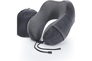 WENGX Travel Pillow Neck Pillow Memory Foam Soft Comfort and Support Travel Flight Neck Pillows,U-shaped Pillow for Sleeping with Storage Bag for Airplane Car Office Home,etc