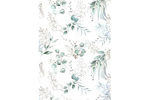 ARKRAFT Carta da Regalo 90 x 65 cm Set 3 Fogli Confezione Senza Plastica disegno eucalipto (18-9253)