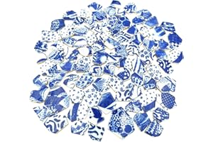 BTMIEY 500g Porcelain Ceramic Mosaic Tiles,Broken Irregular Mosaic Tiles for DIY Craft Floor,Kitchen,Pool, Flower Pots Mosaic Making Supplies (Porcelain 02)