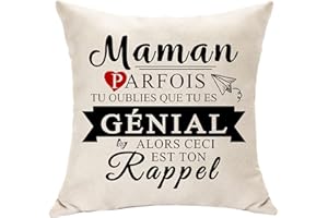 Hasodeo Original Cadeau Maman - Affirmation Quotidienne Décorative pour Fête des Mères - Positif Rappel pour Femme - Housse de Coussins d'Anniversaire