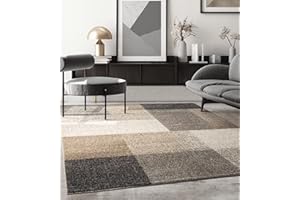 the carpet Pearl - Alfombra Moderna de Pelo Corto denso para salón Dormitorio, Corte de Contorno, patrón geométrico, patrón Ondulado, Beige, 160 x 220 cm