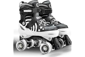 GENERIC SULIFEEL Purple Rainbow Unicorn Adjustable Roller Skates for Kids with Light up Wheels for Girls and Boys