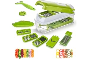 EVOKK 13 Pieces Food Vegetable Chopper Multi-Cutter Slicer, Fruit & Vegetable Slicer, Multifunctional Onion Potato Salad Food Chopper, Kitchen Tools & Gadgets,Sharp Blades Veg Cutter