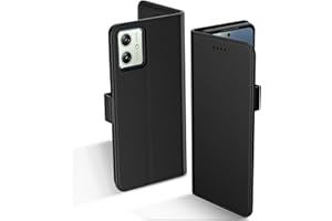 Aiziki Coque pour Motorola Moto G54, Etui Protection Housse Premium en Cuir PU, [Pochette de Portefeuille] [Fermeture Magnétique] [Etui à Rabat]- Noir
