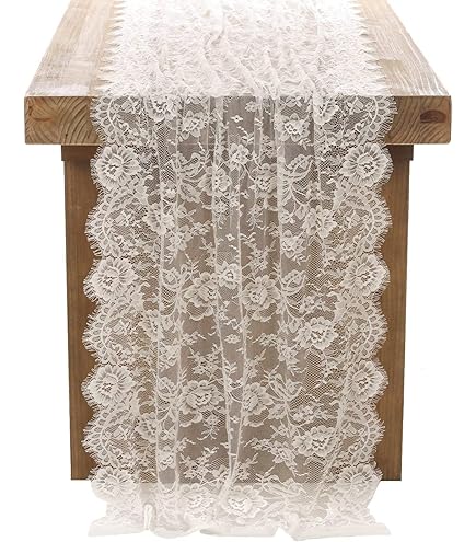 Vintage Spitzen Tischläufer, Polyester Schal, Schal, Elfenbein Oder Antik Weiß - Österreich