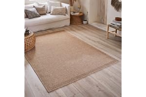 Nazar Tapis Nature, Tapis Naturel Boheme, Tapis Aspect Jute, Tapis Salon, Chambre, Couloirs, Tapis ExtRieur, Couleur Naturelle (160x230 cm, 8751 Beige)