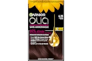 Garnier Coloration Permanente - Sans Ammoniaque - Aux Huiles Naturelles de Fleurs - Marron Glacé (4.15) - Olia
