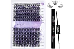 WENDY LASHES Extension Ciglia Kit Cluster Lashes C Curl 0.07mm C3+C9 Mix12-16mm Estensioni Ciglia Individuali Naturale Ciglia Finte Ciuffetti Individuali with Lash Bond and Seal(C3+C9-C-1216+BOND)