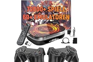 XIXIMENG Super Console X4 PLUS Retro Konsole 256G,70000+ Spiele 60+ Emulatoren Retro Spielkonsole,EmuELEC/Android/CoreELEC System Game Box,2,4G/5G WiFi & BT4.0,4K Game Stick mit Drahtlose Controller