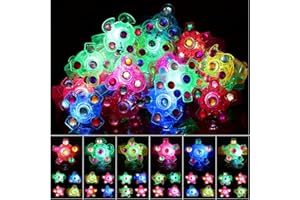 Makorobi 12Pcs LED Light Up Spinner Bracelets, Glow in The Dark Fidget Party Favors for Kids, Birthday Goodie Bags Stuffers, Treasure Box Toys for Classroom, Light Up Party Supplies