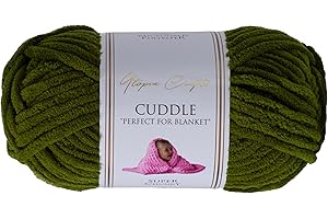 Utopia Crafts Cuddle Super Chunky Chenille-Garn zum Stricken und Häkeln, 100 g – 60 m, Olivgrün