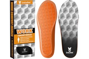 Uvaluefeet Work Boot Insoles for Men & Women - Memory Foam Cushion, Anti-Fatigue, Foot Pain Relief, All-Day Comfort, Fits Work Boots - Size E (UK 9.5-11)-30.3CM