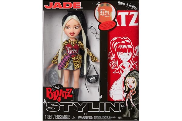 Bratz Stylin' Jade - Poupée Mannequin avec T-Shirt Personnalisable, avec Accessoires, Jouets Mignons pour Filles