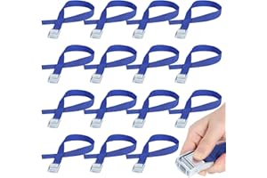 CHUNER Correa de Amarre 50CM, 15 Piezas Ajustable Cinchas de Amarre Pequenas de Metal Aleación con Liberación Rápida a Prueba de Oxido Cinchas para Portaequipajes de Coche, Portabicicletas, Surf, Bicicleta