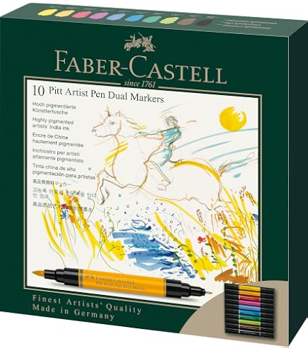 Pennarelli Eberhard Faber Artist Color: Set 18 Colori, Doppia Punta (Pennello E Fine), Acquerellabili