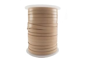 Esnado Cordon en cuir plat de 7 x 1,5 mm, naturel, 10 mètres