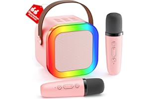 ANKUKA Karaoke Maschine Kinder, Geschenk für Mädchen 3-12 Jahre, Karaoke Kinder Spielzeug ab 3-12 Jahre Mädchen, Karaoke Maschine mit 2 Karaoke Mikrofon Kinder, Rosa