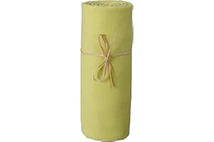 P'tit Basile Drap Housse 70x140 cm - Jersey peigné 100% Coton Bio - Vert Mousse - pour Matelas bébé Enfant 70x140 ou 60x120 cm - Matière Extensible Pas de Repassage - Larges Profonds Bonnets
