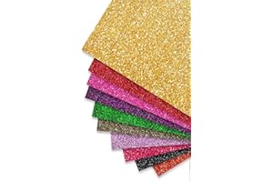 VANANA Heat Transfer Vinyl Sheet Glitter Multicolor Heat Transfer Paper Permanent Adhesive HTV Iron On Vinyl Backed Vinyl Bundle for DIY T-Shirts, Hat, Clothing, Birthdays, Cameo, Letters