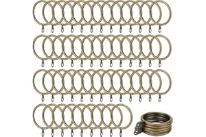 JOIKIT 100 Pcs Brass Curtain Rings, 38mm Internal Diameter Drapery Sliding Eyelet Rings