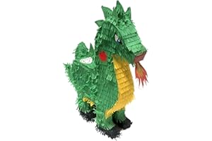 PARTYKNICKLICHTER Pinata Drache zum Befüllen und Aufhängen zur Party-Deko, Geburtstag 52 x 10,5 x 50 cm